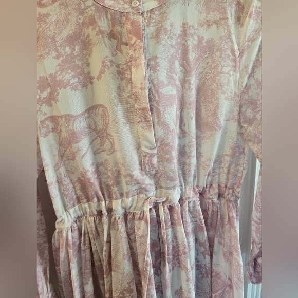 Maxi Dress with Draw Waist - Pink Detail - Picture 5 of 6